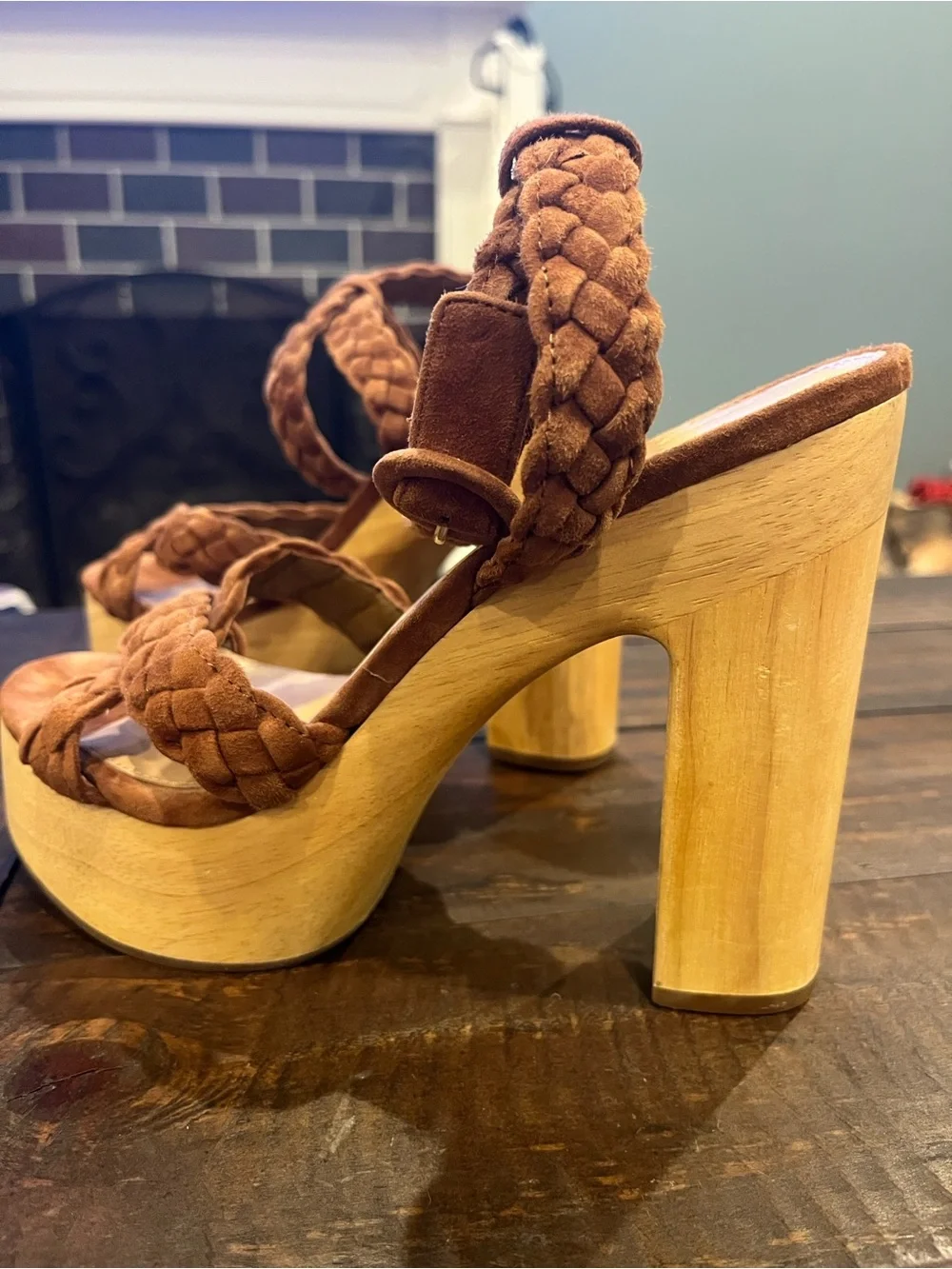 Veronica Beard Gael Hazelwood Suede Platform Sandals